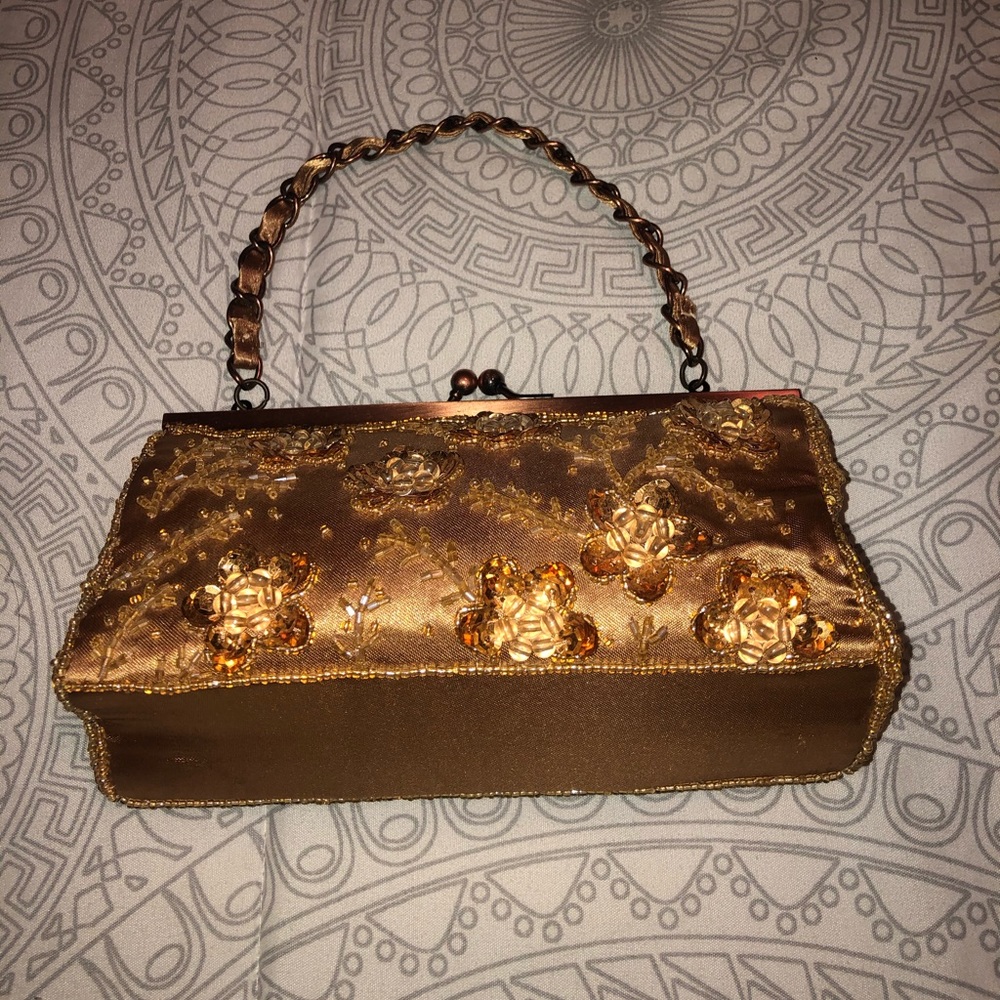 Gold Purse with flower gems